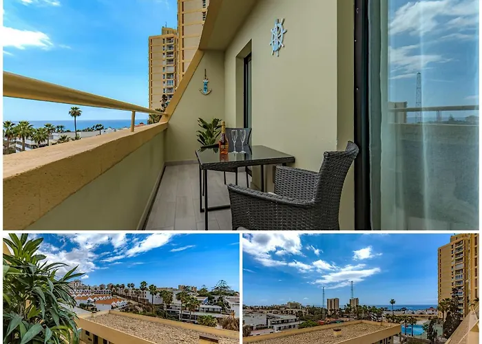 Apartman Newly Reformed With Sea View And Pool, Near The Beach, In Playa De Americas